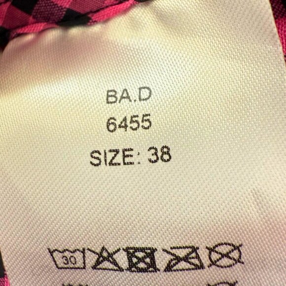 Ganni Pink & Black Gingham Ruffle Blouse NWT Size 38 - Picture 11 of 11